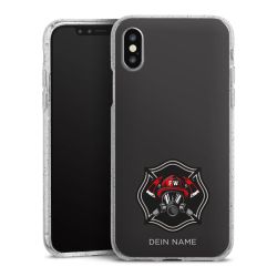 Silikon Glitter Case transparent-silber