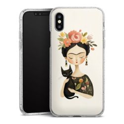 Silikon Glitter Case transparent-silber