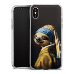 Silikon Glitter Case transparent-silber