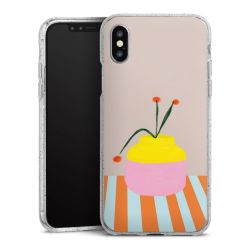 Silikon Glitter Case transparent-silber