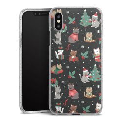 Silikon Glitter Case transparent-silber