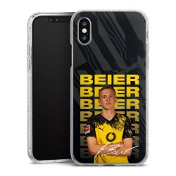 Silikon Glitter Case transparent-silber