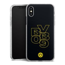 Silikon Glitter Case transparent-silber