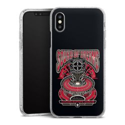 Silikon Glitter Case transparent-silber