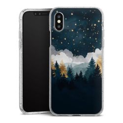 Silikon Glitter Case transparent-silber