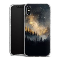 Silikon Glitter Case transparent-silber