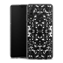 Silikon Glitter Case transparent-silber