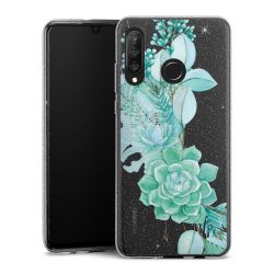 Silikon Glitter Case transparent-silber