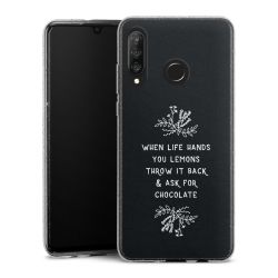 Silikon Glitter Case transparent-silber