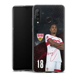 Silikon Glitter Case transparent-silber