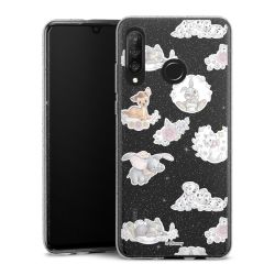 Silikon Glitter Case transparent-silber