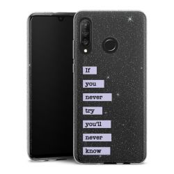 Silikon Glitter Case transparent-silber