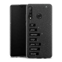 Silikon Glitter Case transparent-silber