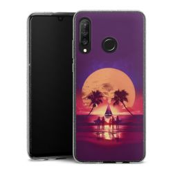 Silikon Glitter Case transparent-silber