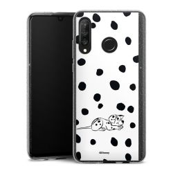 Silikon Glitter Case transparent-silber