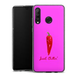 Silikon Glitter Case transparent-silber