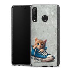 Silikon Glitter Case transparent-silber