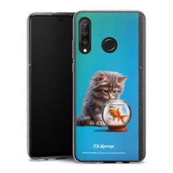 Silikon Glitter Case transparent-silber