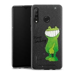 Silikon Glitter Case transparent-silber