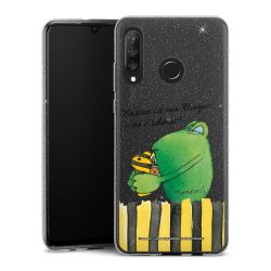 Silikon Glitter Case transparent-silber