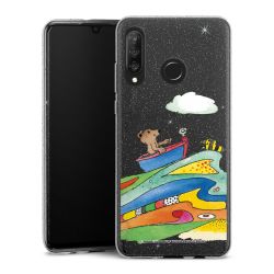 Silikon Glitter Case transparent-silber