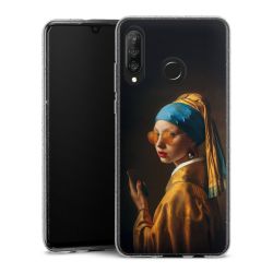 Silikon Glitter Case transparent-silber