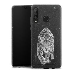 Silikon Glitter Case transparent-silber