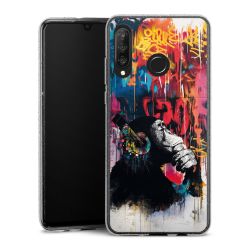 Silikon Glitter Case transparent-silber