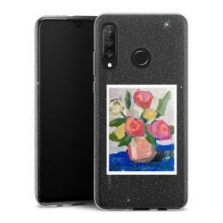 Silikon Glitter Case transparent-silber