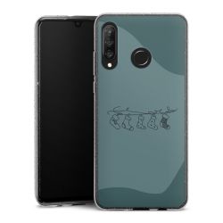 Silikon Glitter Case transparent-silber