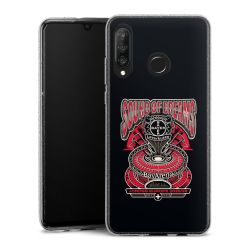 Silikon Glitter Case transparent-silber