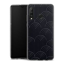 Silikon Glitter Case transparent-silber