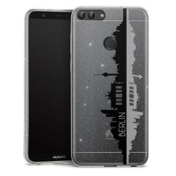 Silikon Glitter Case transparent-silber