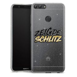 Silikon Glitter Case transparent-silber