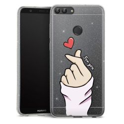 Silikon Glitter Case transparent-silber