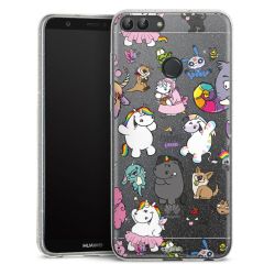 Silikon Glitter Case transparent-silber