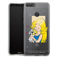 Silikon Glitter Case transparent-silber