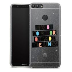 Silikon Glitter Case transparent-silber