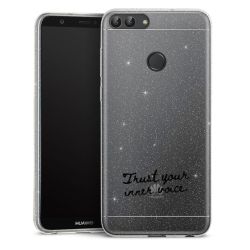 Silikon Glitter Case transparent-silber