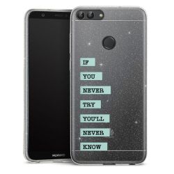 Silikon Glitter Case transparent-silber
