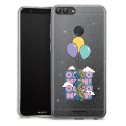 Silikon Glitter Case transparent-silber