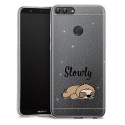 Silikon Glitter Case transparent-silber