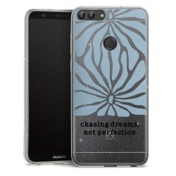 Silikon Glitter Case transparent-silber