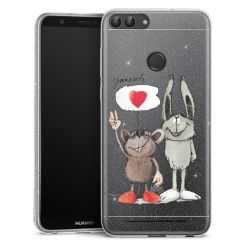 Silikon Glitter Case transparent-silber