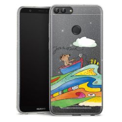 Silikon Glitter Case transparent-silber