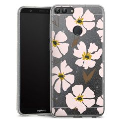 Silikon Glitter Case transparent-silber