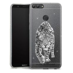 Silikon Glitter Case transparent-silber