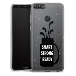 Silikon Glitter Case transparent-silber
