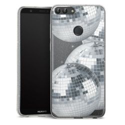 Silikon Glitter Case transparent-silber