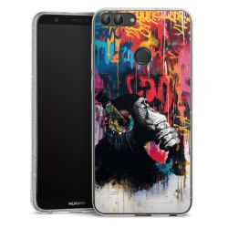 Silikon Glitter Case transparent-silber